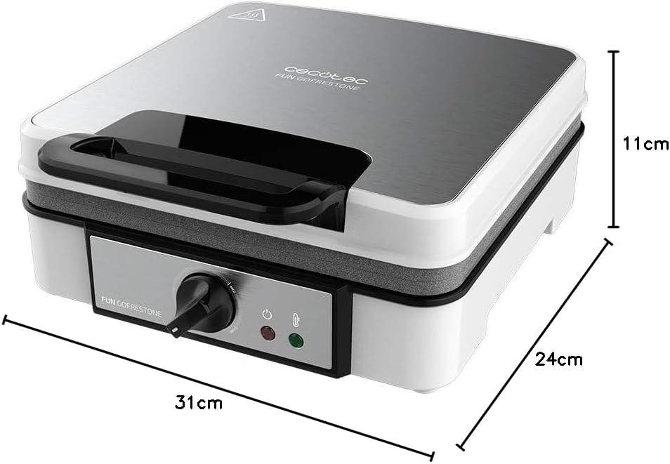 image:imageCecotec Gaufrier Fun Gofrestone Double Revtement Antiadhrent RockStone Thermostat Rglable Gaufres Grand Format 1200 W4 gaufres