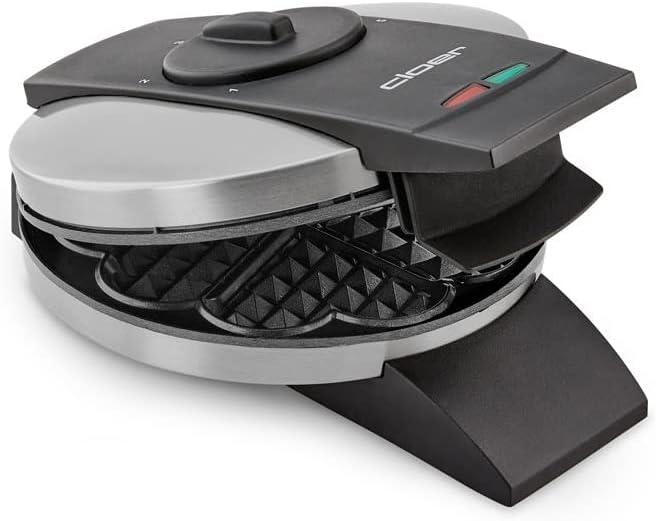 image:imageCloer 1639SR Gaufrier taille de gaufre 155 cm double revtement antiadhsif rsistant au sucre lumire de cuisson 930 W botier en acier inoxydable de haute qualit