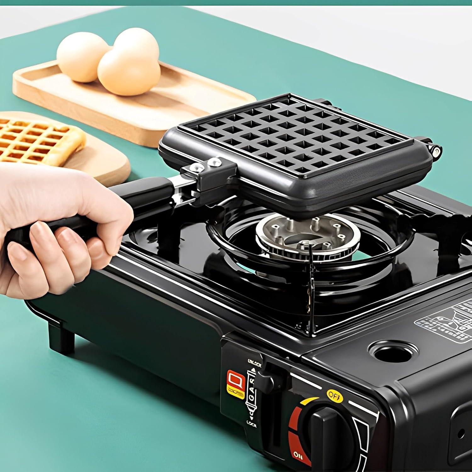 image:imageGaufrier Appareil a Gauffre Moule Gaufres Ustensiles De Cuisson Antiadhsifs Gaufres En Alliage dAluminium Pour Cuisinire GazA