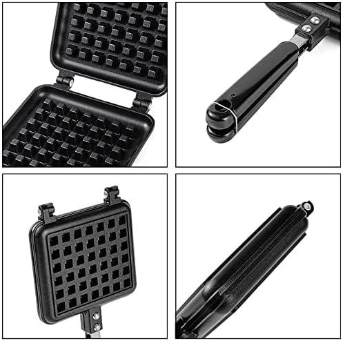 image:imageGaufrier Appareil a Gauffre Moule Gaufres Ustensiles De Cuisson Antiadhsifs Gaufres En Alliage dAluminium Pour Cuisinire GazA