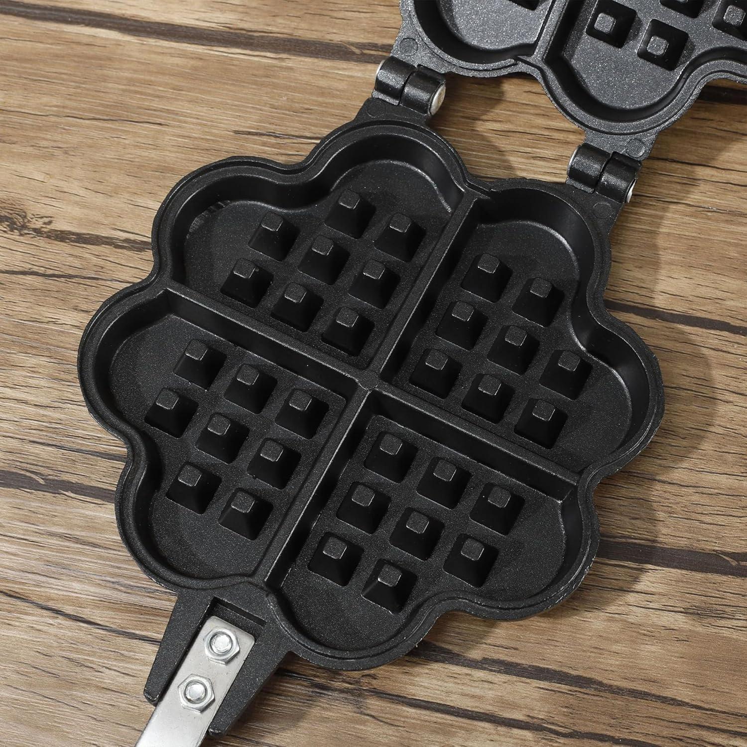 image:imageGaufrier Appareil a Gauffre Moule Gaufres Ustensiles De Cuisson Antiadhsifs Gaufres En Alliage dAluminium Pour Cuisinire GazB