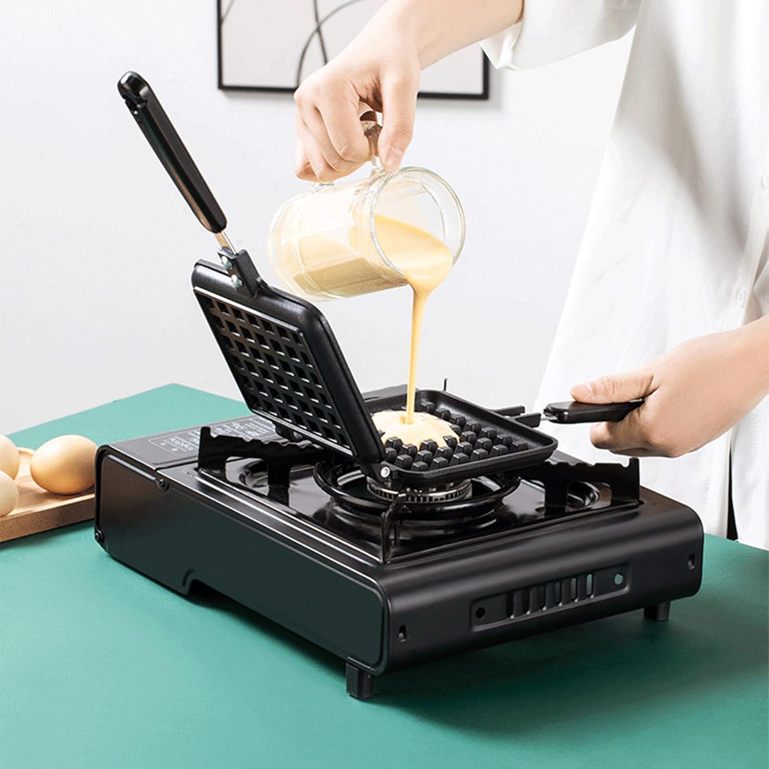image:imageGaufrier Appareil a Gauffre Moule Gaufres Ustensiles De Cuisson Antiadhsifs Gaufres En Alliage dAluminium Pour Cuisinire GazB