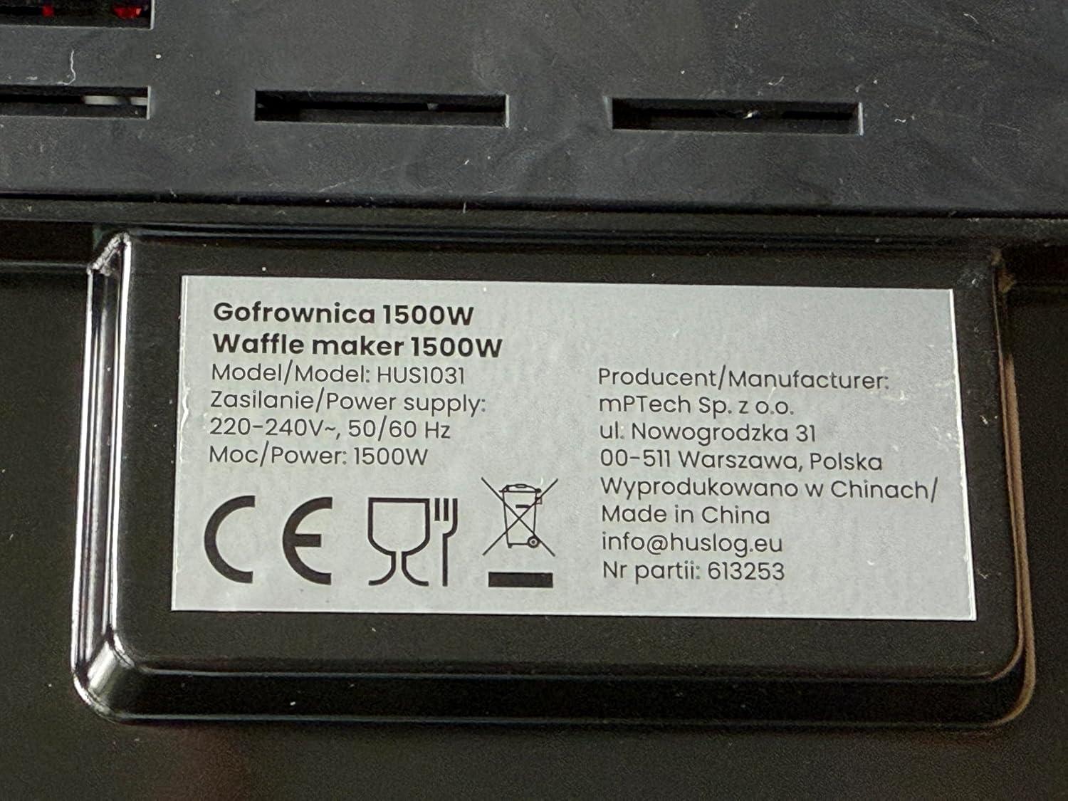 image:imageGaufrier lectrique 1500W pour 4 Gaufres Belges Chauffe Rapide Temprature Rglable Plaques Antiadhsives Voyant Lumineux Poigne Cool Touch Inox Noir