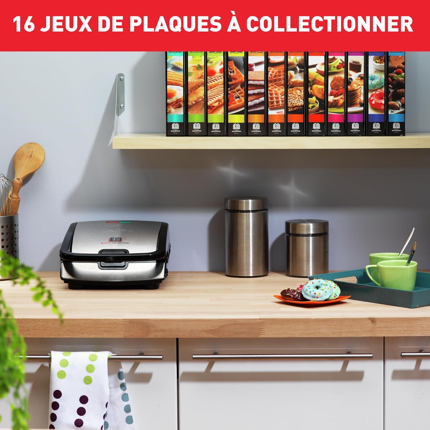 image:imageTefal Croque gaufres et sandwiches 2 jeux de plaques inclus Rangement facile Nettoyage facile Indicateur de chauffe revtement antiadhsif Snack Collection SW853D121510002257