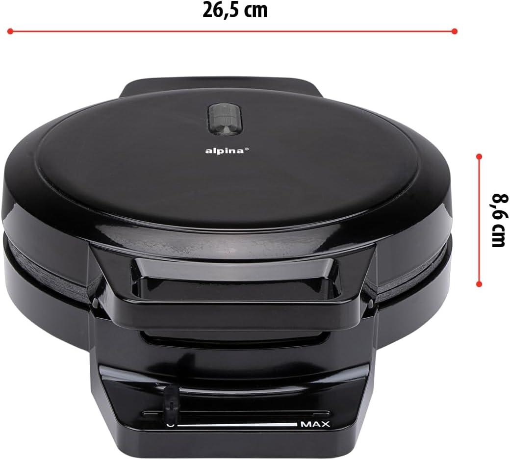 image:imagealpina Gaufrier Forme Coeur Revtement Antiadhsif 5 Gaufres 1000 W Noir