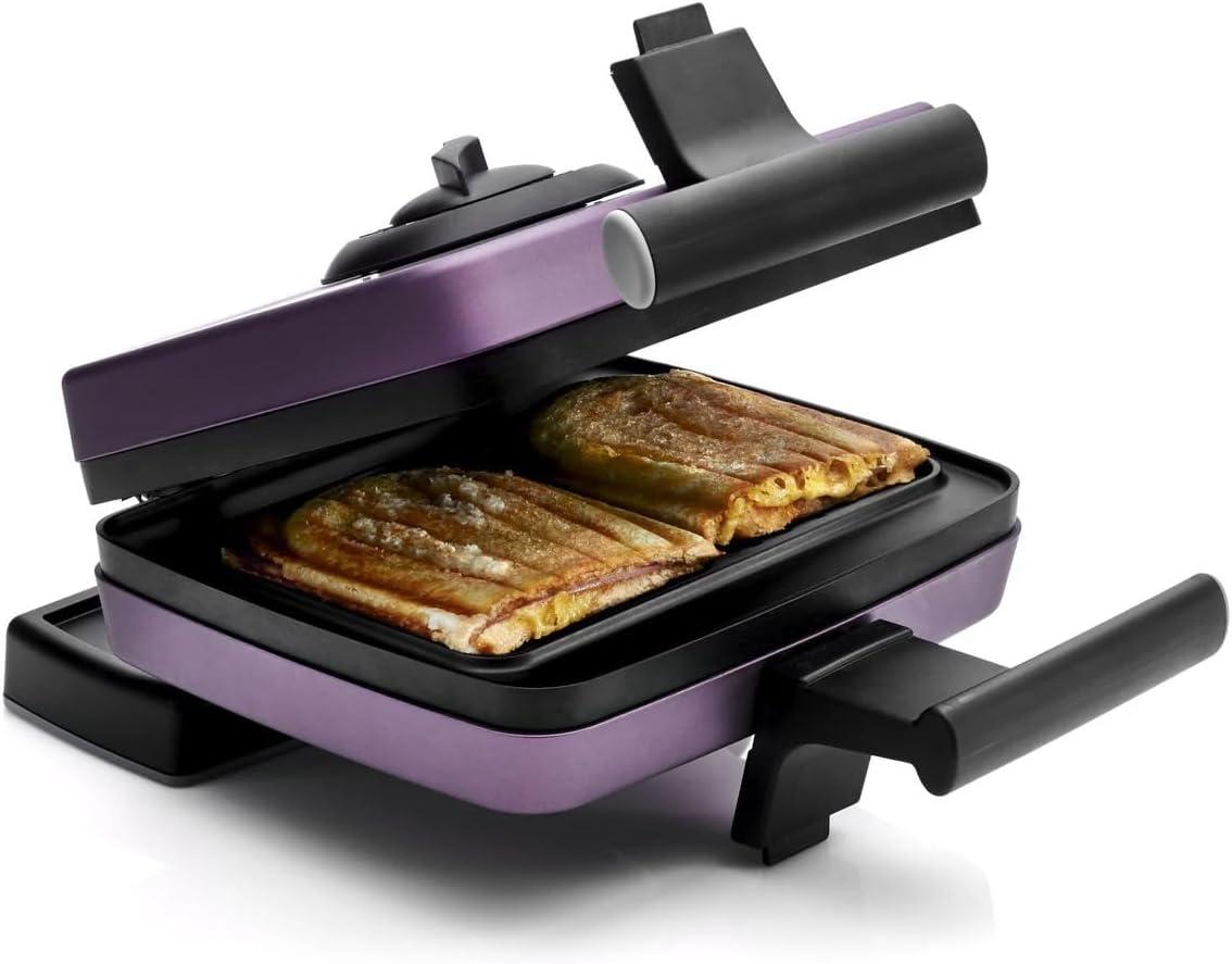 image:imagefrifri Gaufrier Hritage Cool Touch de 1200W Avec Plaques Amovibles Antiadhsives en Fonte dAluminium dot dun Thermostat et de la Fonction Rotative pour une Cuisson Uniforme GrisPlaques Croquesmonsieur