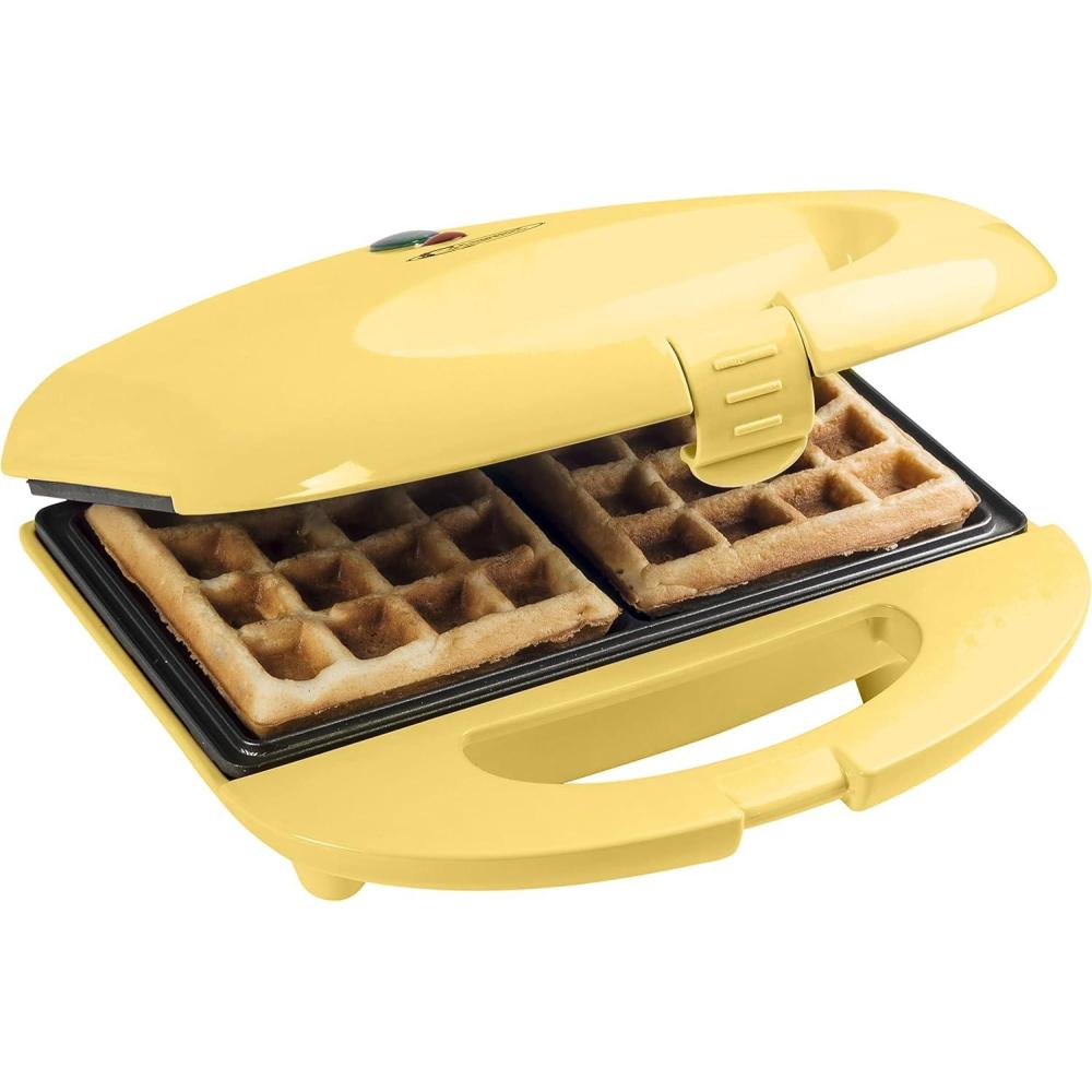 image:imageBestron Gaufrier pour Gaufres de Bruxelles Gaufrier avec Revtement AntiAdhsif Design Rtro 700 Watts Couleur Menthe VertJaune