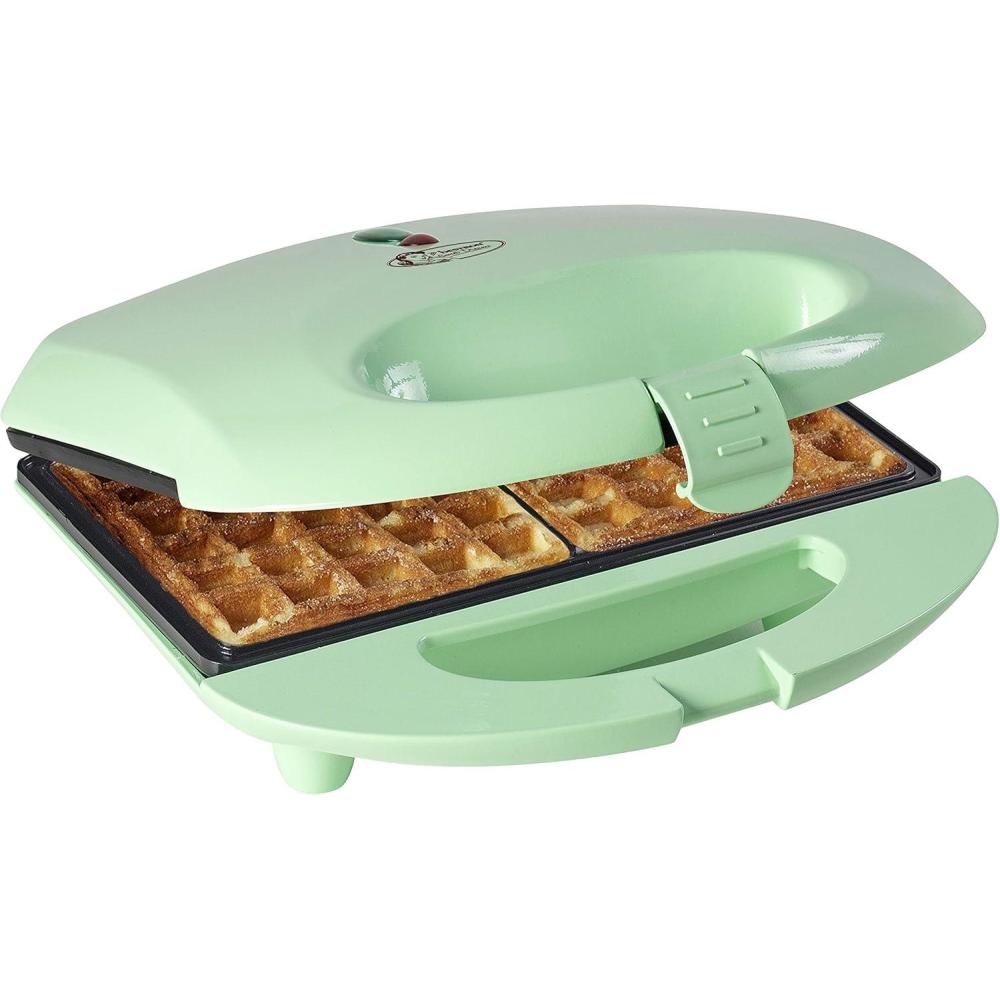 image:imageBestron Gaufrier pour Gaufres de Bruxelles Gaufrier avec Revtement AntiAdhsif Design Rtro 700 Watts Couleur Menthe VertVert