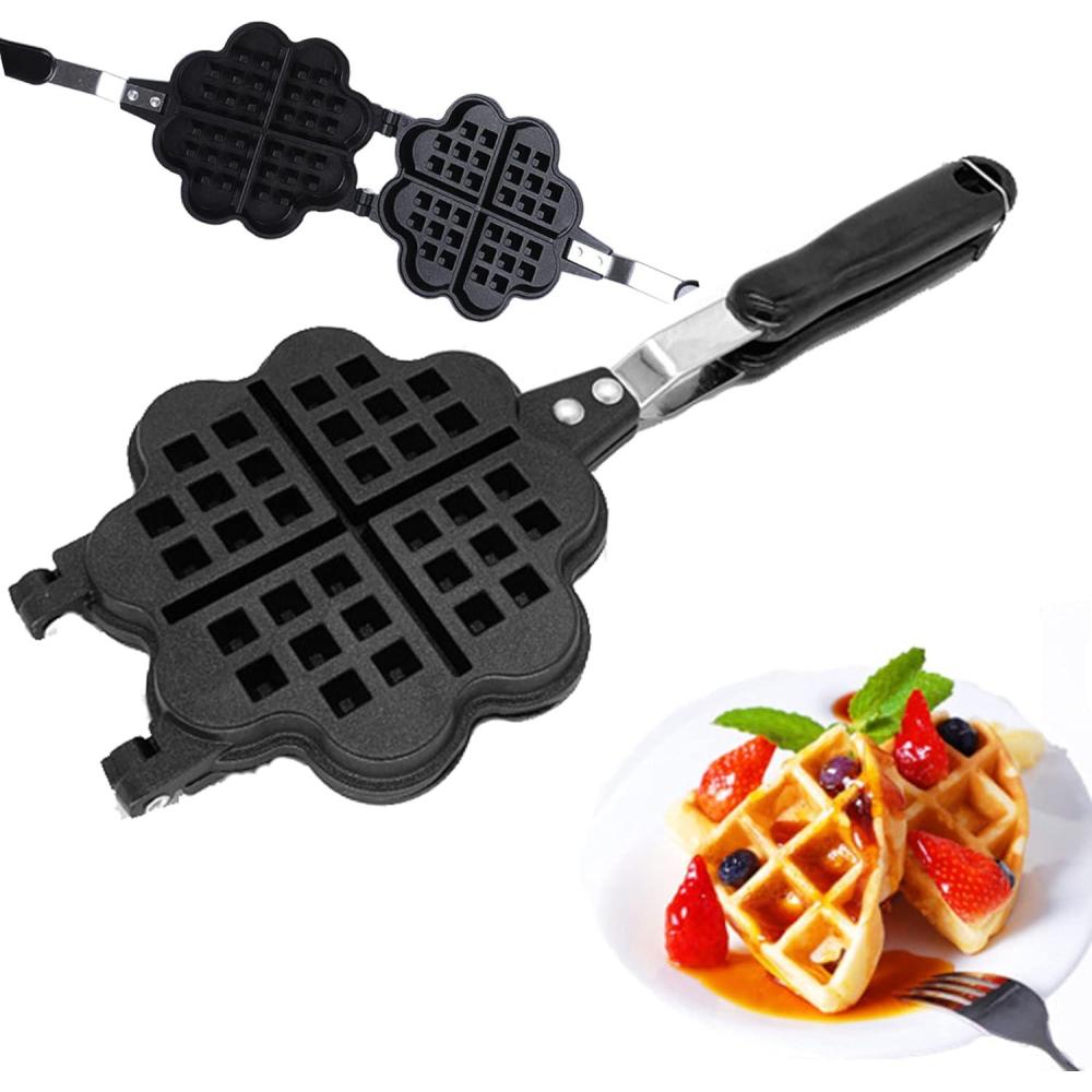 image:imageGaufrier Appareil a Gauffre Moule Gaufres Ustensiles De Cuisson Antiadhsifs Gaufres En Alliage dAluminium Pour Cuisinire GazB