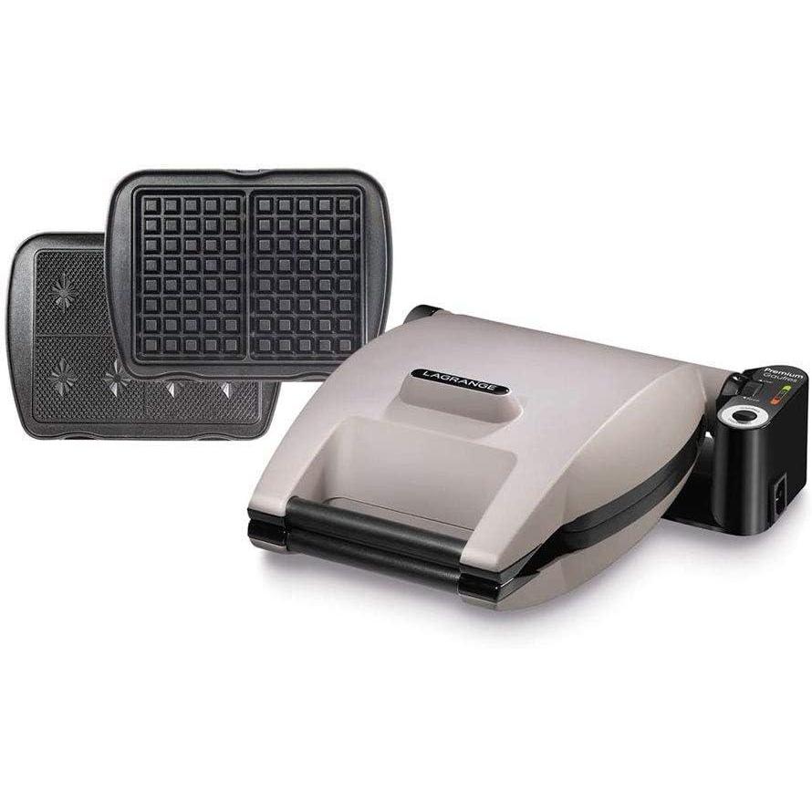image:imageLAGRANGE Gaufrier Premium 1200W 2 jeux de plaques inclus Gaufre ampamp Gaufrette Fabriqu en France Rversible sur son socle Cuisson personnalis Plaques amovibles Multifonction 019232