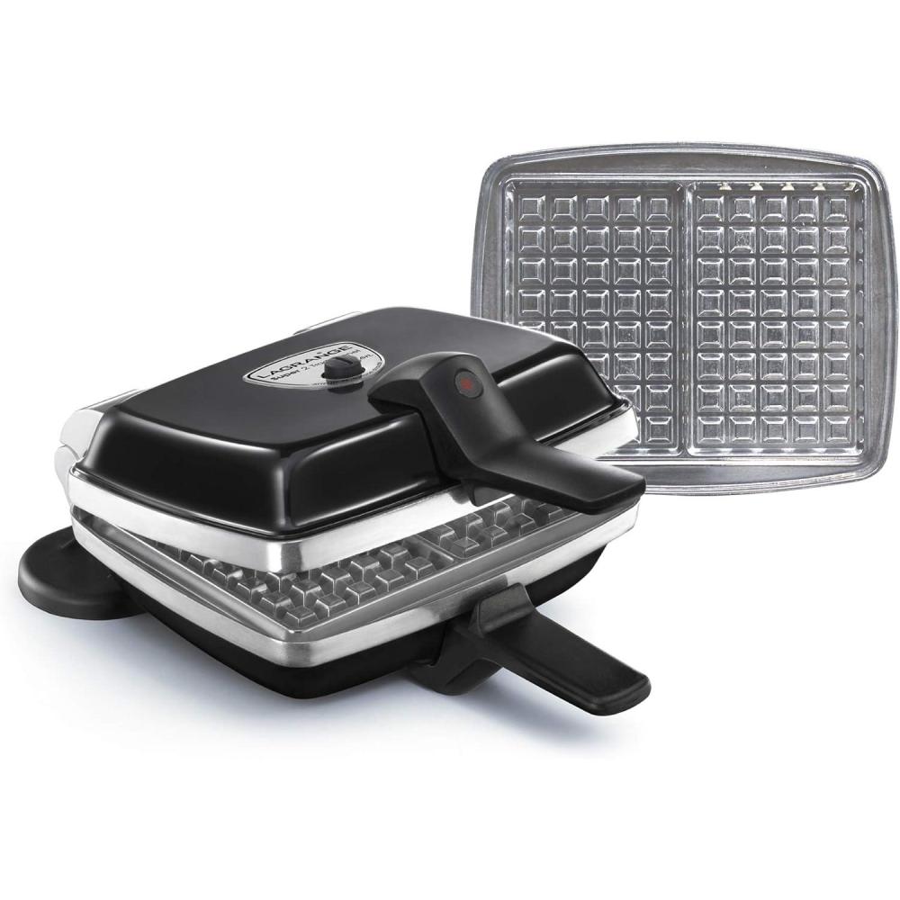 image:imageLAGRANGE Gaufrier Super2 Traditionnel 1000W 1 jeu de plaques inclus Gaufre Fabriqu en France Rversible sur son socle Plaques amovibles Multifonction 039121Noir