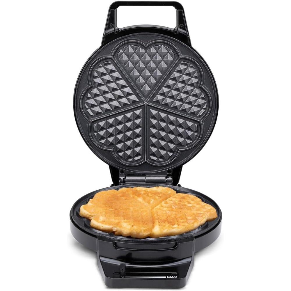 image:imagealpina Gaufrier Forme Coeur Revtement Antiadhsif 5 Gaufres 1000 W Noir