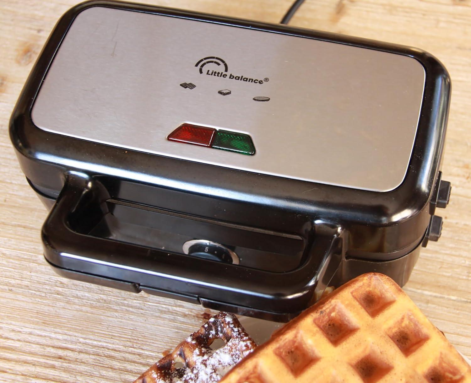 image:imageLITTLE BALANCE 8368 Speedn Mixt 1200 Gaufrier Grill 2 en 1 1 plaque Gaufres 1 plaque Gril interchangeables 1200 W Inox Noir