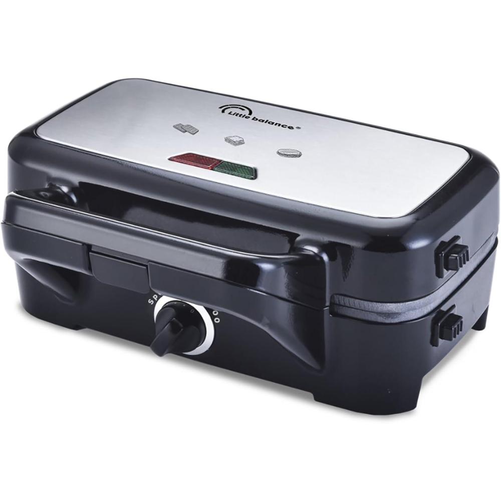 image:imageLITTLE BALANCE 8368 Speedn Mixt 1200 Gaufrier Grill 2 en 1 1 plaque Gaufres 1 plaque Gril interchangeables 1200 W Inox Noir