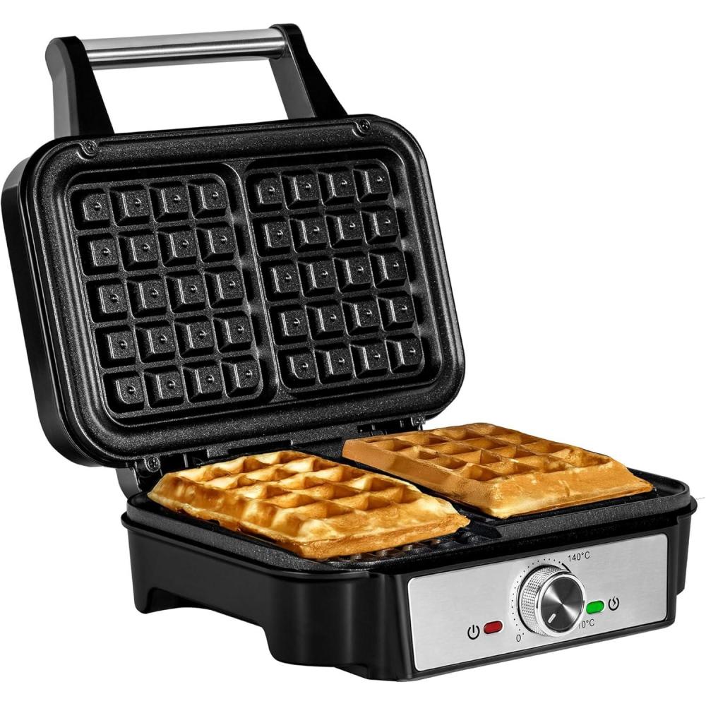 image:imageZEEGMA GOFREE CHEF Gaufrier Haute Puissance 1200 W pour Gaufres Belges Double Revtement Antiadhsif Contrle de la Temprature Indicateur de Cuisson Gaufres paisses Grille Profonde CHEF PROCHEF