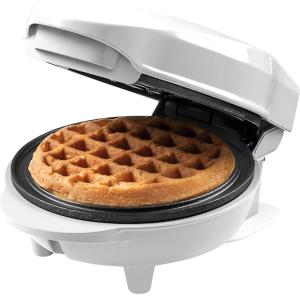 Bestron Mini gaufrier pour gaufres classiques, Petit gaufrier avec revêtement anti-adhésif, pour les anniversaires d&rsquo;enfants, les fêtes de famille, Pâques ou Noël, Design rétro, Couleur: Noir(Blanc)