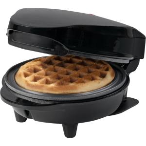 Bestron Mini gaufrier pour gaufres classiques, Petit gaufrier avec revêtement anti-adhésif, pour les anniversaires d&rsquo;enfants, les fêtes de famille, Pâques ou Noël, Design rétro, Couleur: Noir(Noir)