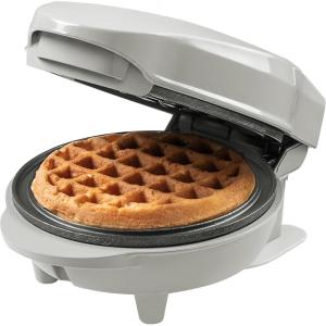 Bestron Mini gaufrier pour gaufres classiques, Petit gaufrier avec revêtement anti-adhésif, pour les anniversaires d&rsquo;enfants, les fêtes de famille, Pâques ou Noël, Design rétro, Couleur: Noir(Gris)