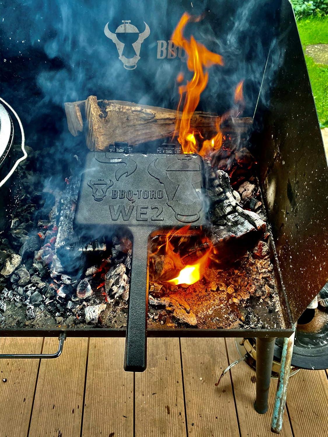 image:imageBarbecueToro gaufrier I Fer Gaufre I gaufrier I gaufrier Moule Tarte Double Forme rectangulaire en Fonte Noir dj brl dans I gaufrier