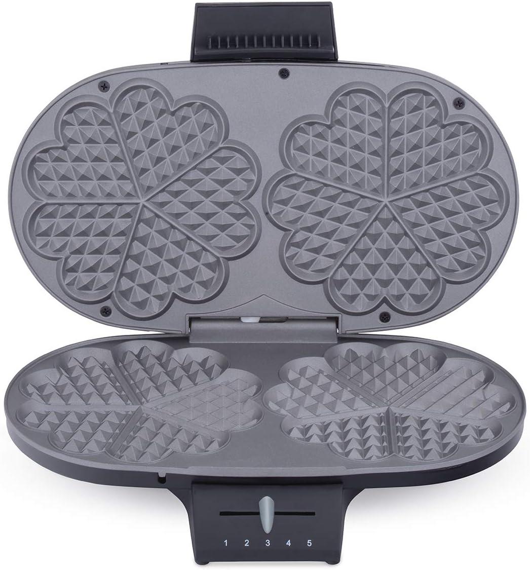 image:imageCloer 1329 Doucle Gaufrier pour deux gaufres1700 W taille des gaufres 155 cm chacune lumire de cuisson botier en acier inoxydable matNoir