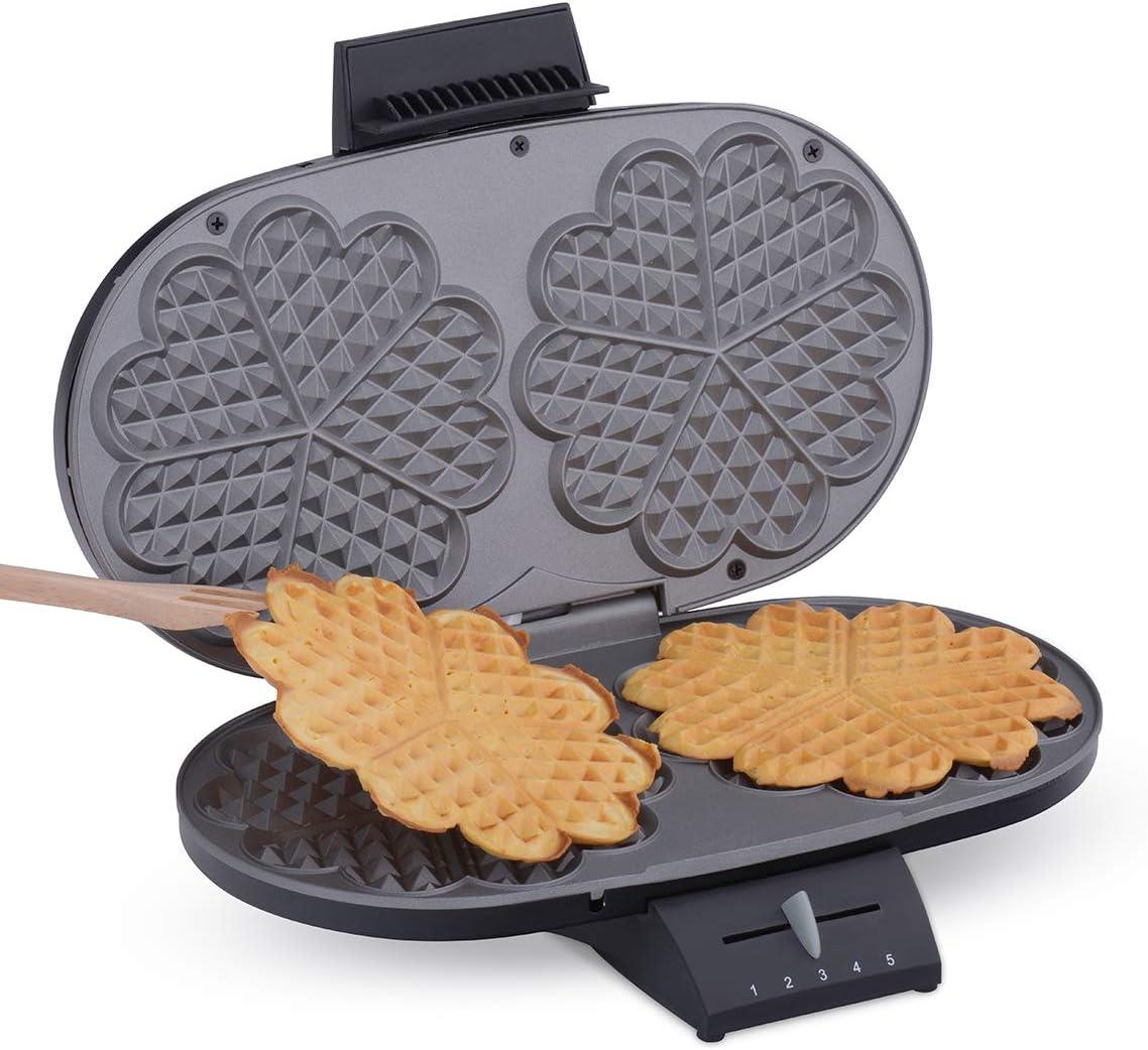 image:imageCloer 1329 Doucle Gaufrier pour deux gaufres1700 W taille des gaufres 155 cm chacune lumire de cuisson botier en acier inoxydable matNoir
