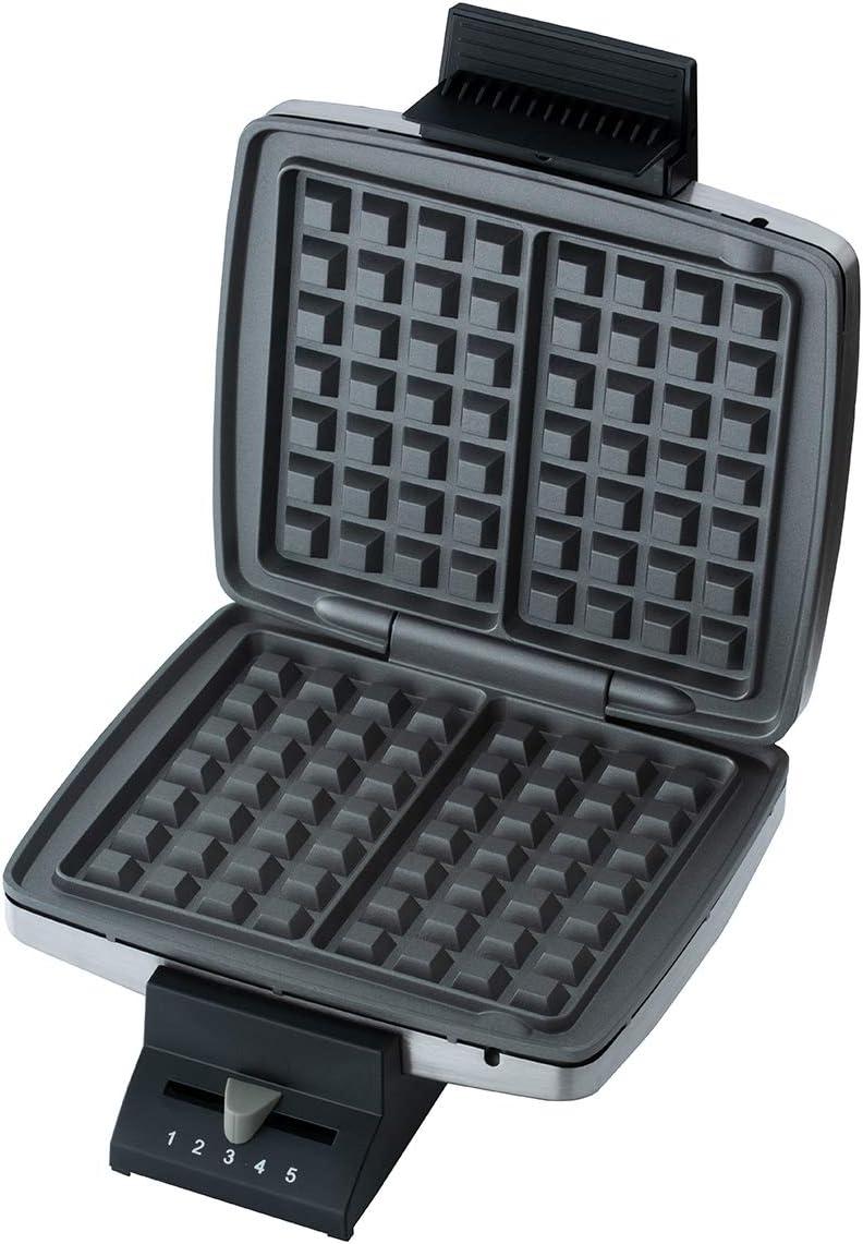 image:imageCloer 1459 Gaufrier pour gaufres de Bruxelles 1000 W lumire de cuisson degr de brunissement infiniment variable noirAcier Inoxydable