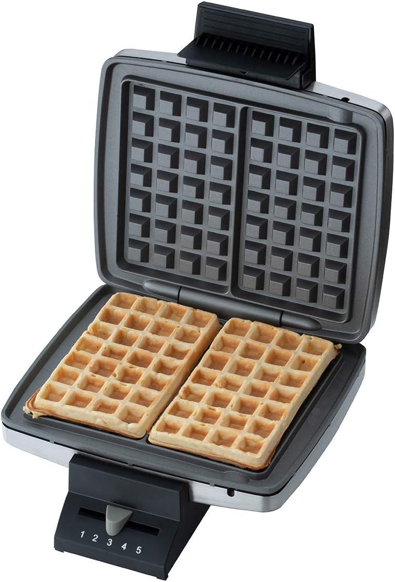image:imageCloer 1459 Gaufrier pour gaufres de Bruxelles 1000 W lumire de cuisson degr de brunissement infiniment variable noirAcier Inoxydable
