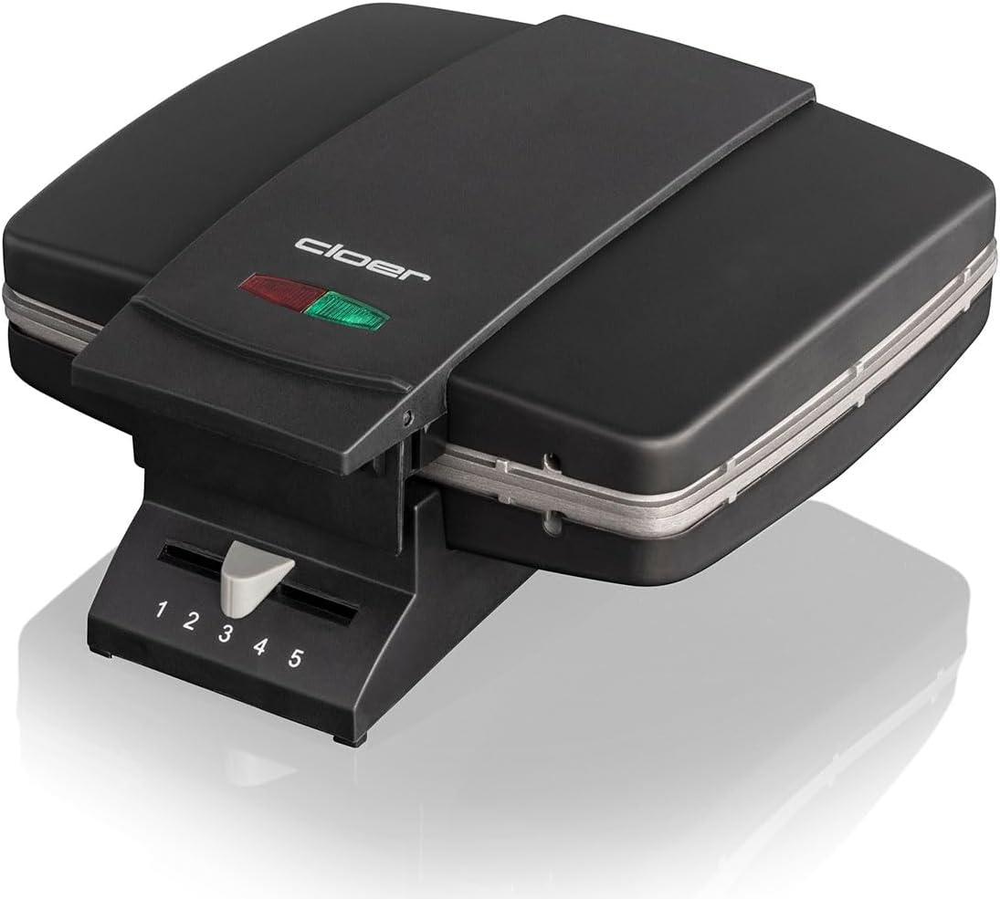 image:imageCloer 1459 Gaufrier pour gaufres de Bruxelles 1000 W lumire de cuisson degr de brunissement infiniment variable noirNoir