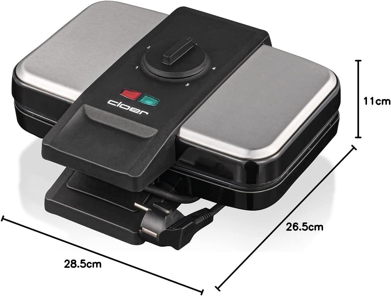 image:imageCloer 1459 Gaufrier pour gaufres de Bruxelles 1000 W lumire de cuisson degr de brunissement infiniment variable noirNoiracier Inoxydable