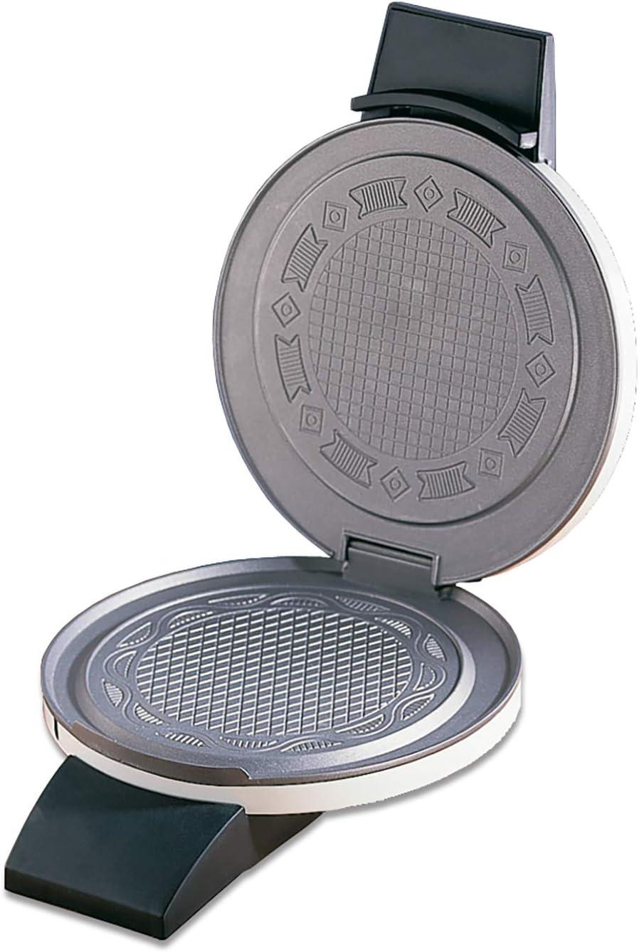 image:imageCloer 261 Gaufrier cornets pour cnes extrmement fins et croustillants Plaques de cuisson 145 cm Revtement antiadhsif temps de cuisson rglable linfini 800 W blanc mtalavec revtement antiadhsif