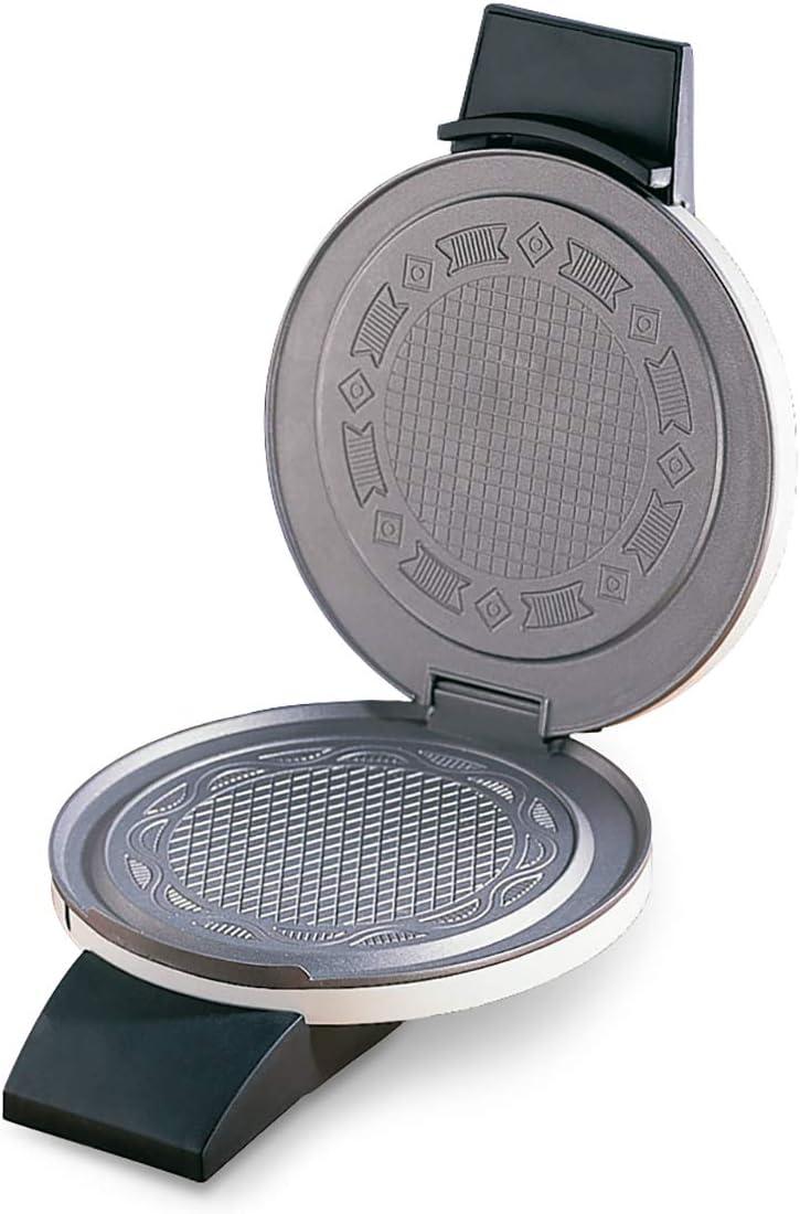 image:imageCloer 261 Gaufrier cornets pour cnes extrmement fins et croustillants Plaques de cuisson 145 cm Revtement antiadhsif temps de cuisson rglable linfini 800 W blanc mtalsans revtement antiadhsif