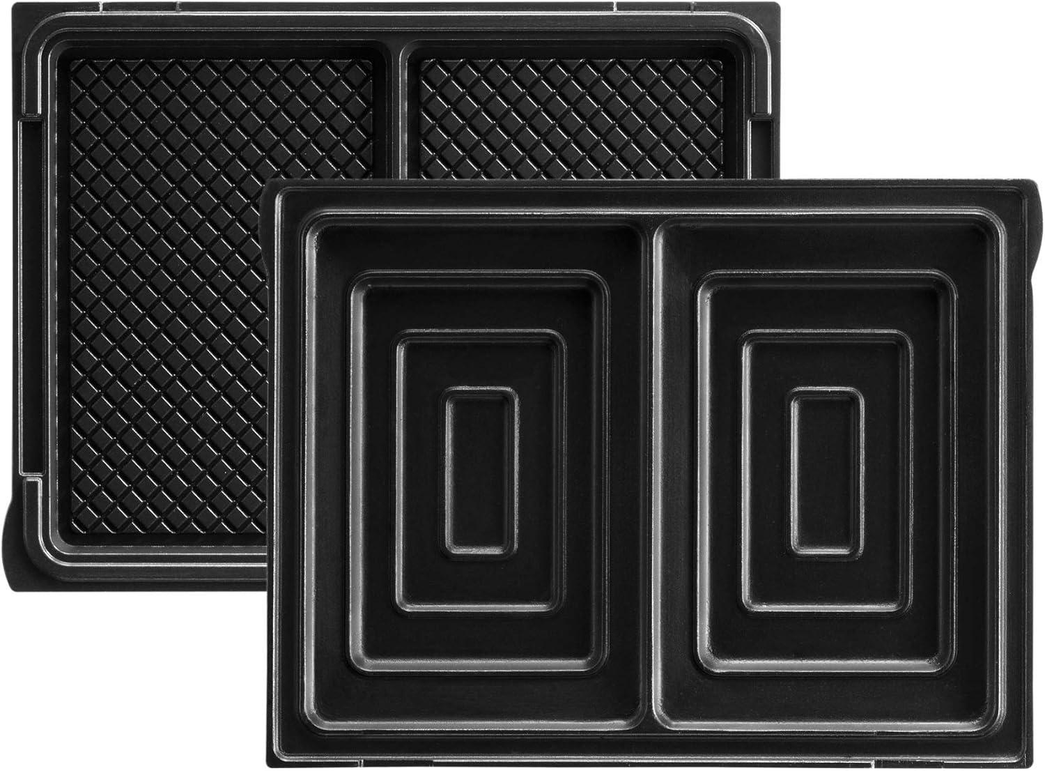 image:imageLAGRANGE Gaufrier TartGaufres 1070W 3 jeux de plaques inclus gaufres avec grosses alvoles dun ct et surface lisse pour tartiner de lautre Plaques amovibles Multifonction 029424Black