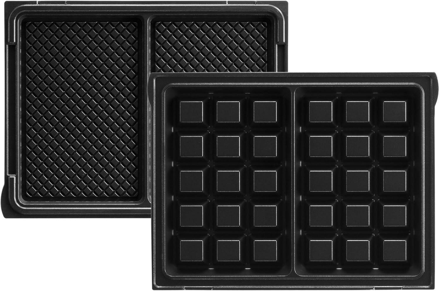 image:imageLAGRANGE Gaufrier TartGaufres 1070W 3 jeux de plaques inclus gaufres avec grosses alvoles dun ct et surface lisse pour tartiner de lautre Plaques amovibles Multifonction 029424Black