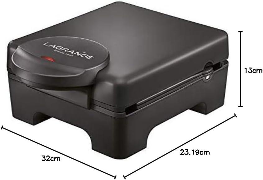 image:imageLAGRANGE Gaufrier TartGaufres 1070W 3 jeux de plaques inclus gaufres avec grosses alvoles dun ct et surface lisse pour tartiner de lautre Plaques amovibles Multifonction 029424Black