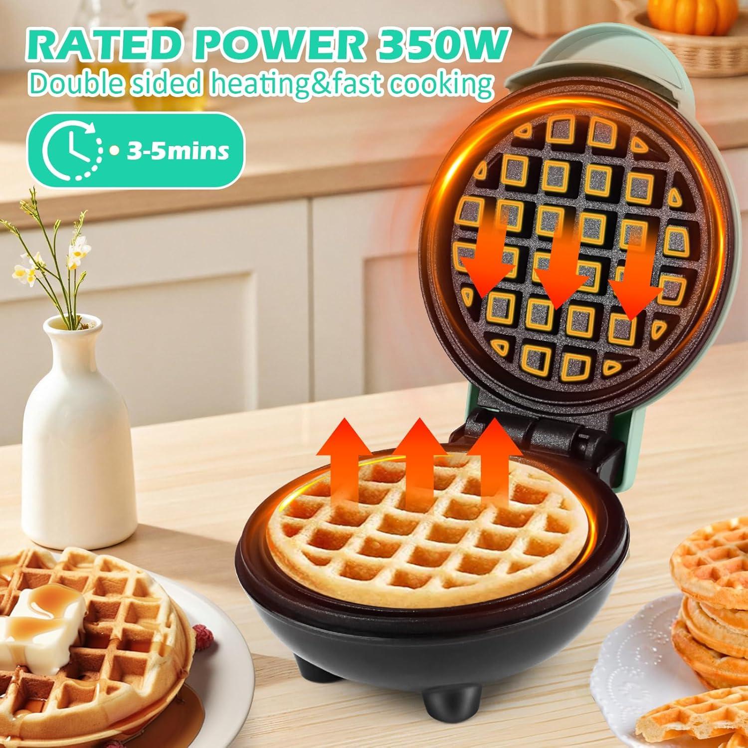 image:imageMini Gaufrier Diamtre10 cm 220 V 350 W Petit Gaufrier ClassiqueChauffage Double Face Gaufre Single Petit Adapt Aux Voyages