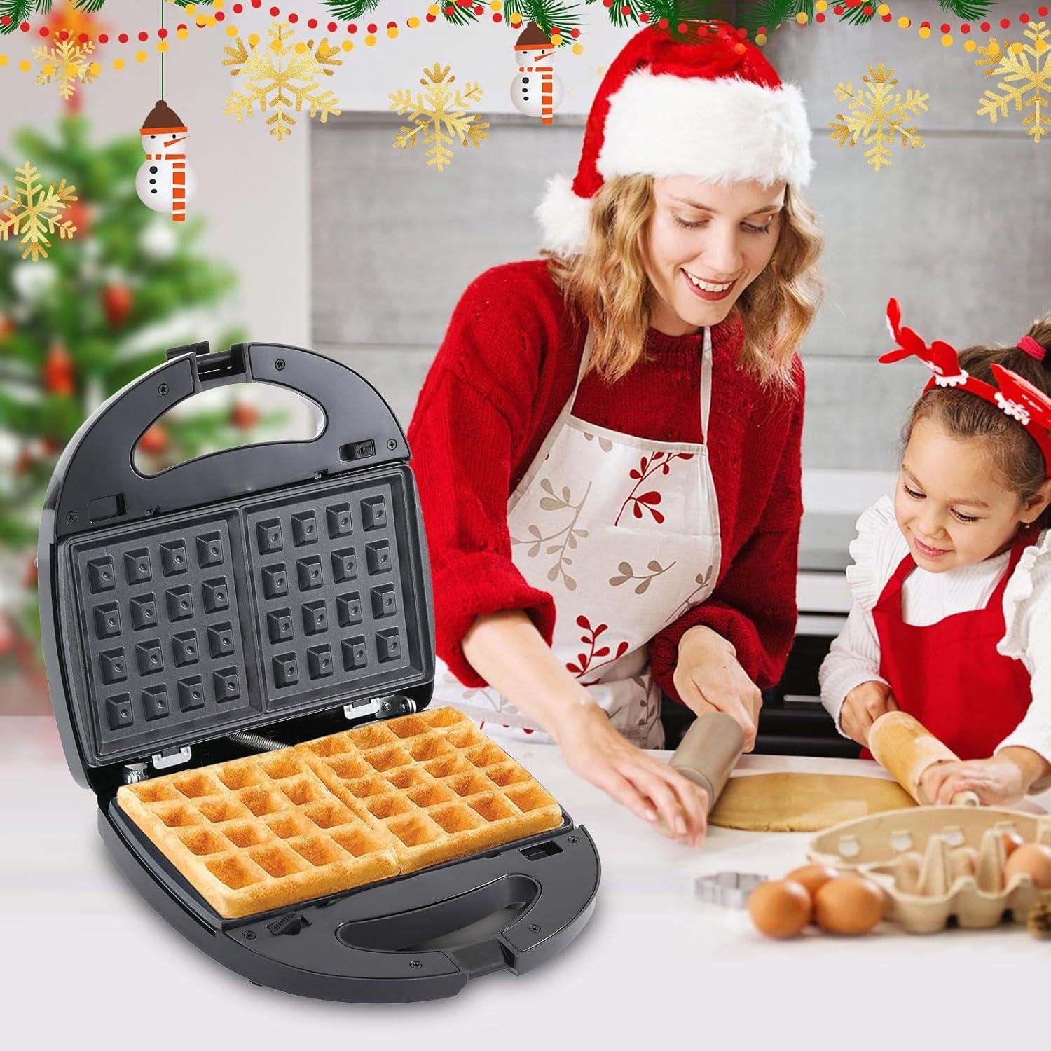 image:imageOKYUK Gaufrier Gauffrier multifonctions 750W avec 6 plaques de gril antiadhsives amovibles machine a panini rpondant diffrents besoins de petitdjeuner