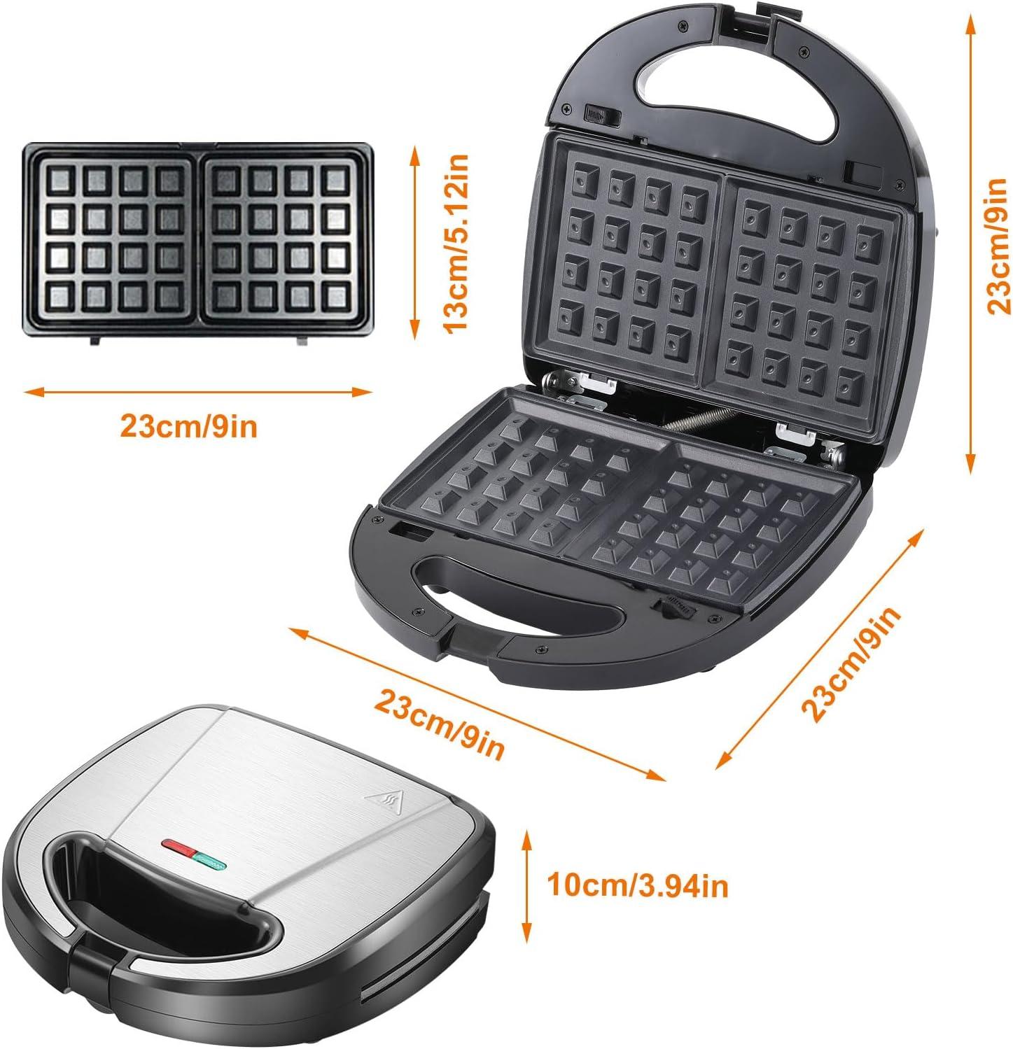image:imageOKYUK Gaufrier Gauffrier multifonctions 750W avec 6 plaques de gril antiadhsives amovibles machine a panini rpondant diffrents besoins de petitdjeuner