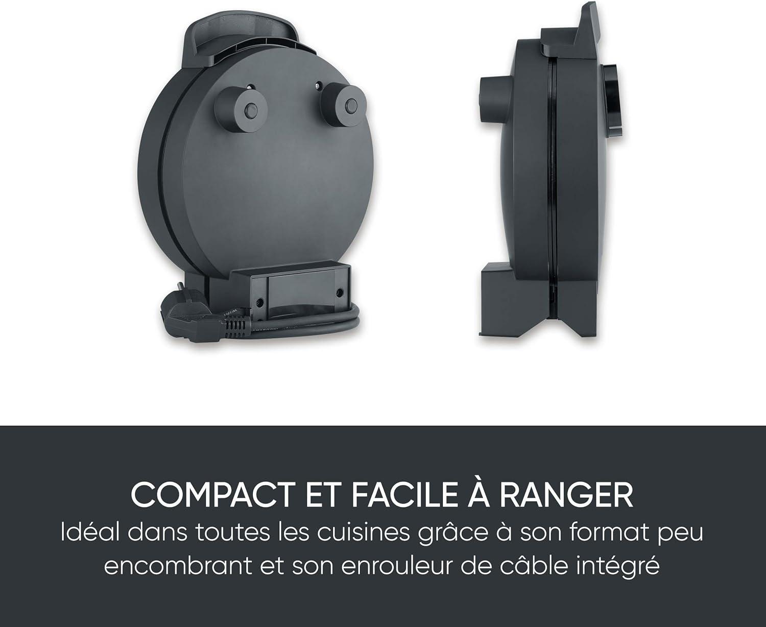 image:imageSeverin Severin WA 2103 gauffrier Acier inoxydable Noir 1 piceNOUVEAU Gaufrier design