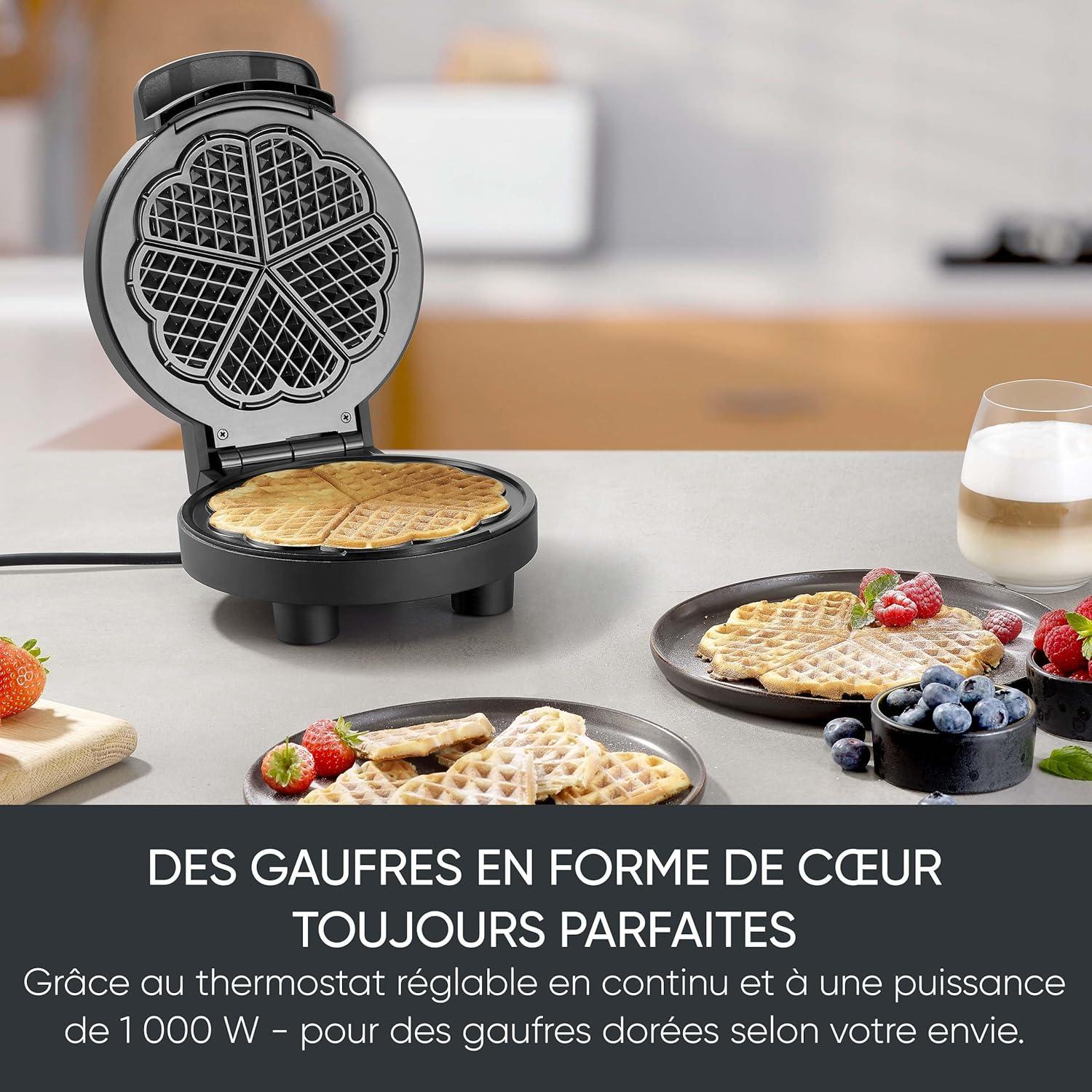 image:imageSeverin Severin WA 2103 gauffrier Acier inoxydable Noir 1 piceNOUVEAU Gaufrier design