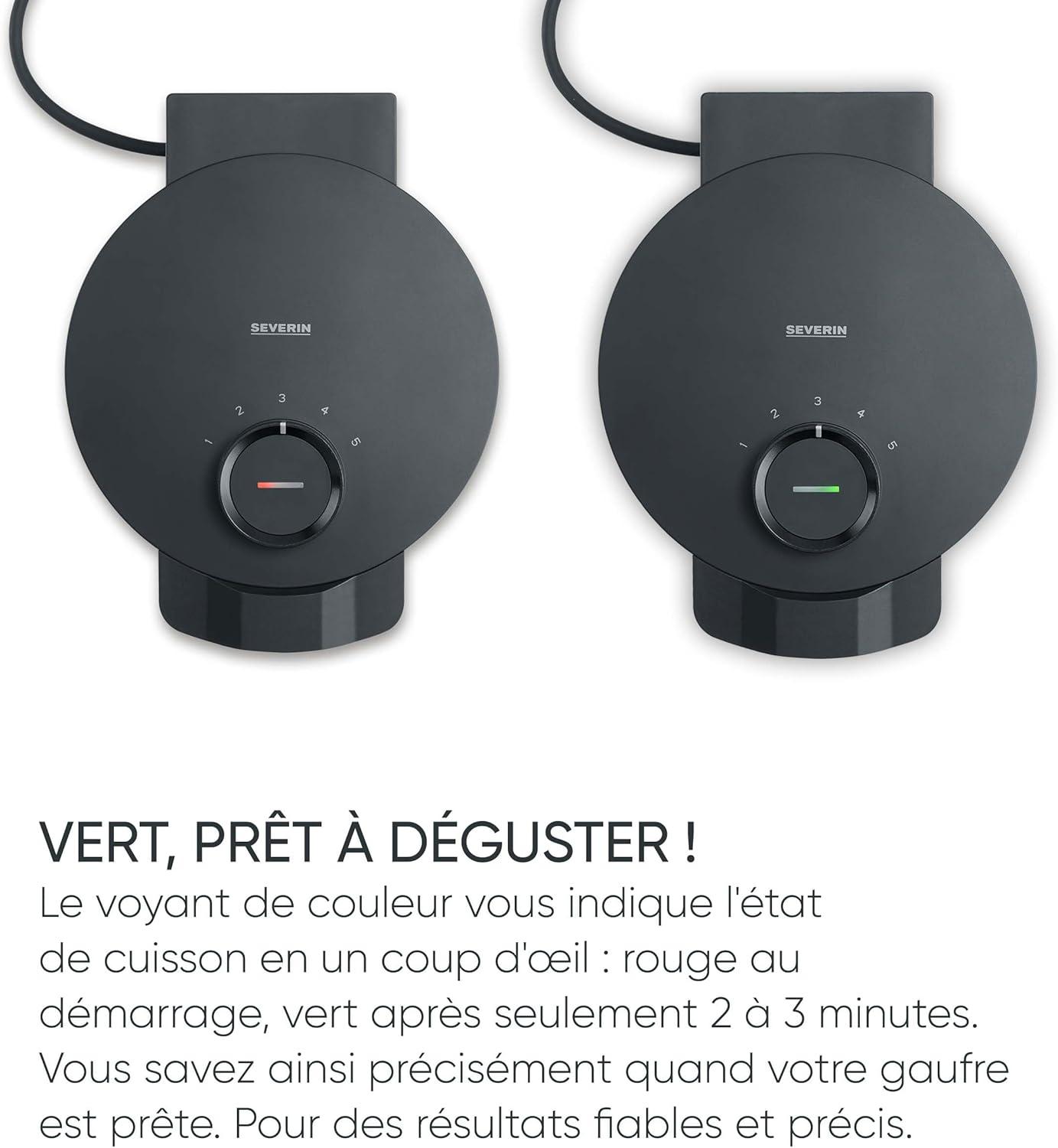 image:imageSeverin Severin WA 2103 gauffrier Acier inoxydable Noir 1 piceNOUVEAU Gaufrier design