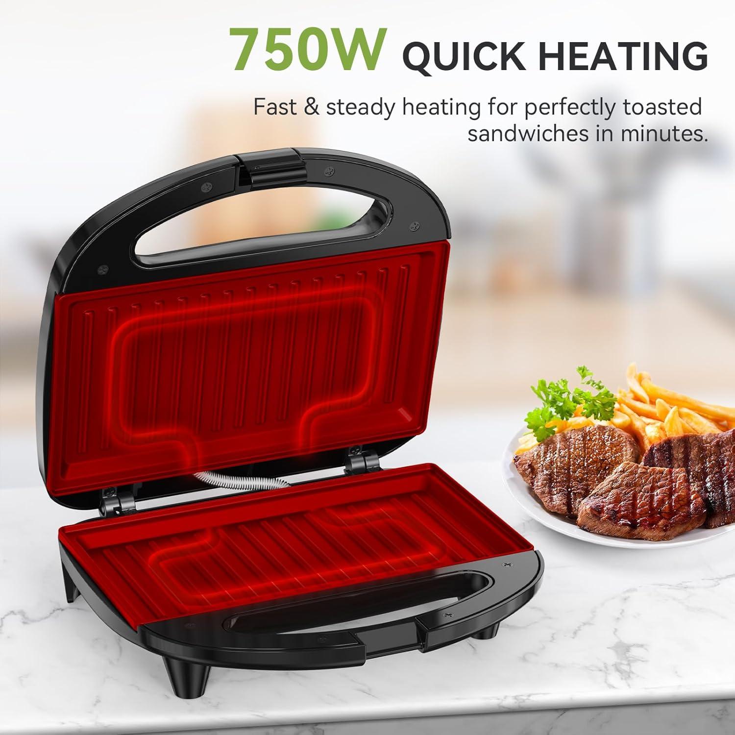 image:imageSnailar Gaufrier Appareil Gauffre lgant ampamp Compact 750 W Machine a Gauffre 2 Tranches Carres Antiadhsif Facile Nettoyer Pour des Gaufres Dores et CroustillantesPlaques Griller