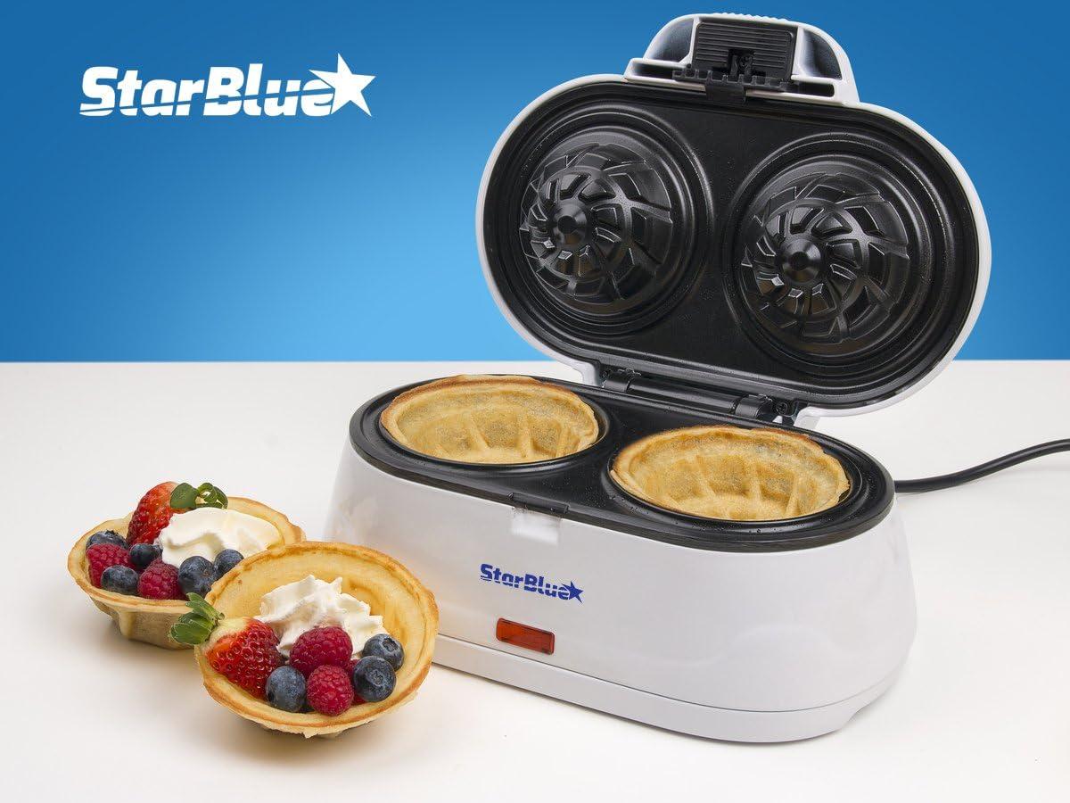 image:imageStarBlue Double Gaufrier Pour Gaufres En Forme De Coupelle Cadeau Ideal 220240 V 5060 Hz 1200 W Prise UK Adaptateur De Prise Europeenne Inclus