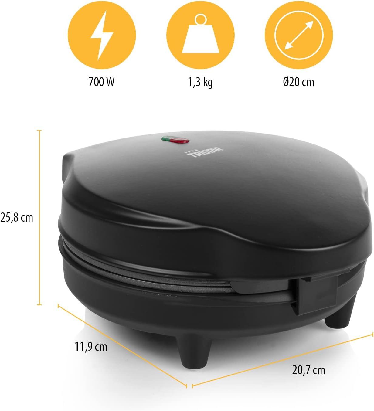 image:imageTristar gaufrier Noir Acier Inoxydable 2 gaufres 1 000 W WF2195Cornet de Glace