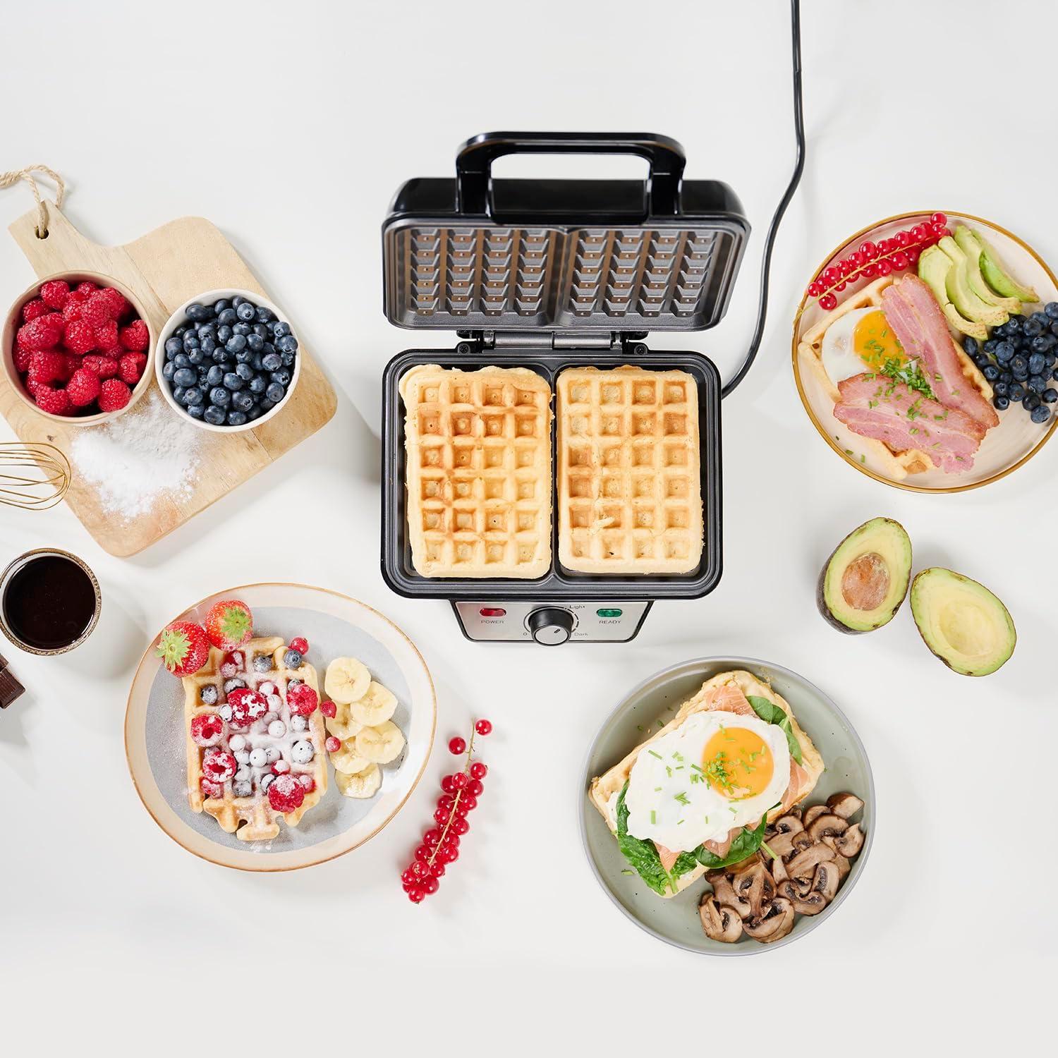 image:imageTristar gaufrier Noir Acier Inoxydable 2 gaufres 1 000 W WF2195Gaufre classique