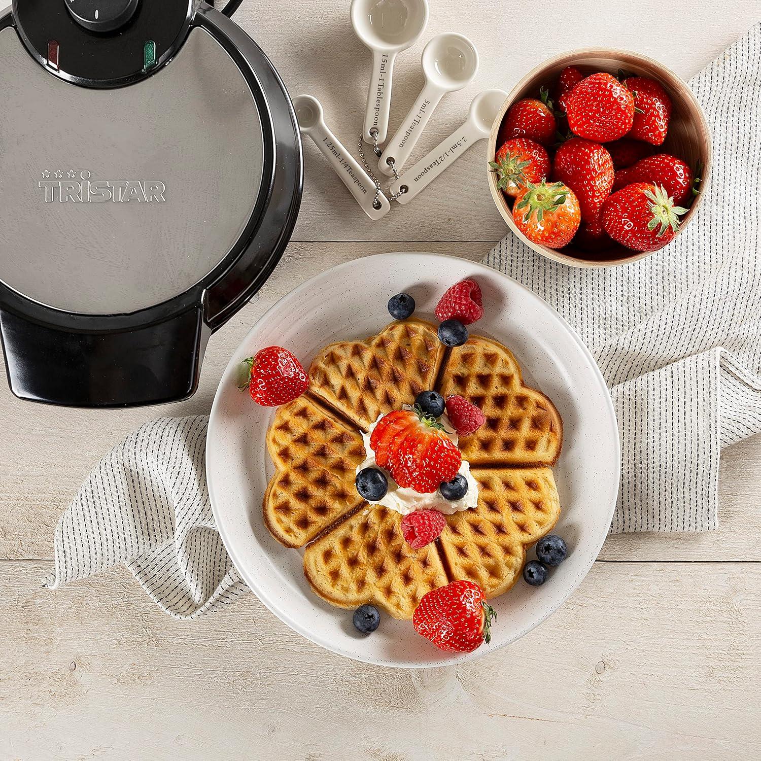 image:imageTristar gaufrier Noir Acier Inoxydable 2 gaufres 1 000 W WF2195Gaufre coeur