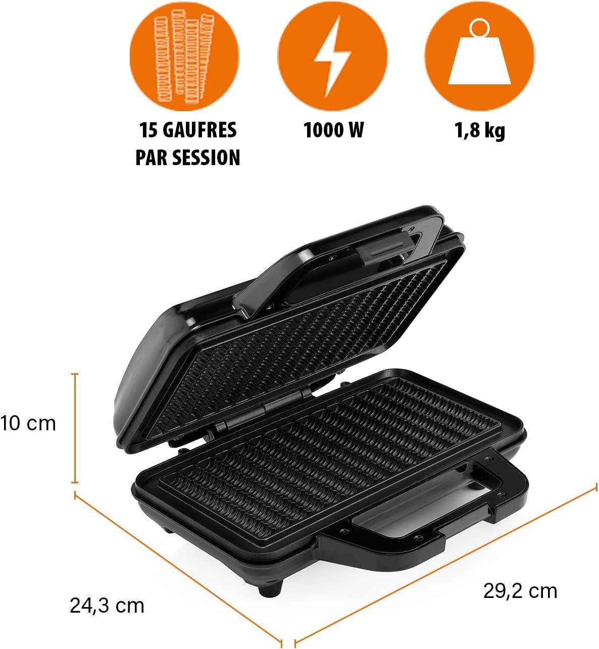 image:imageTristar gaufrier Noir Acier Inoxydable 2 gaufres 1 000 W WF2195Gaufre frite