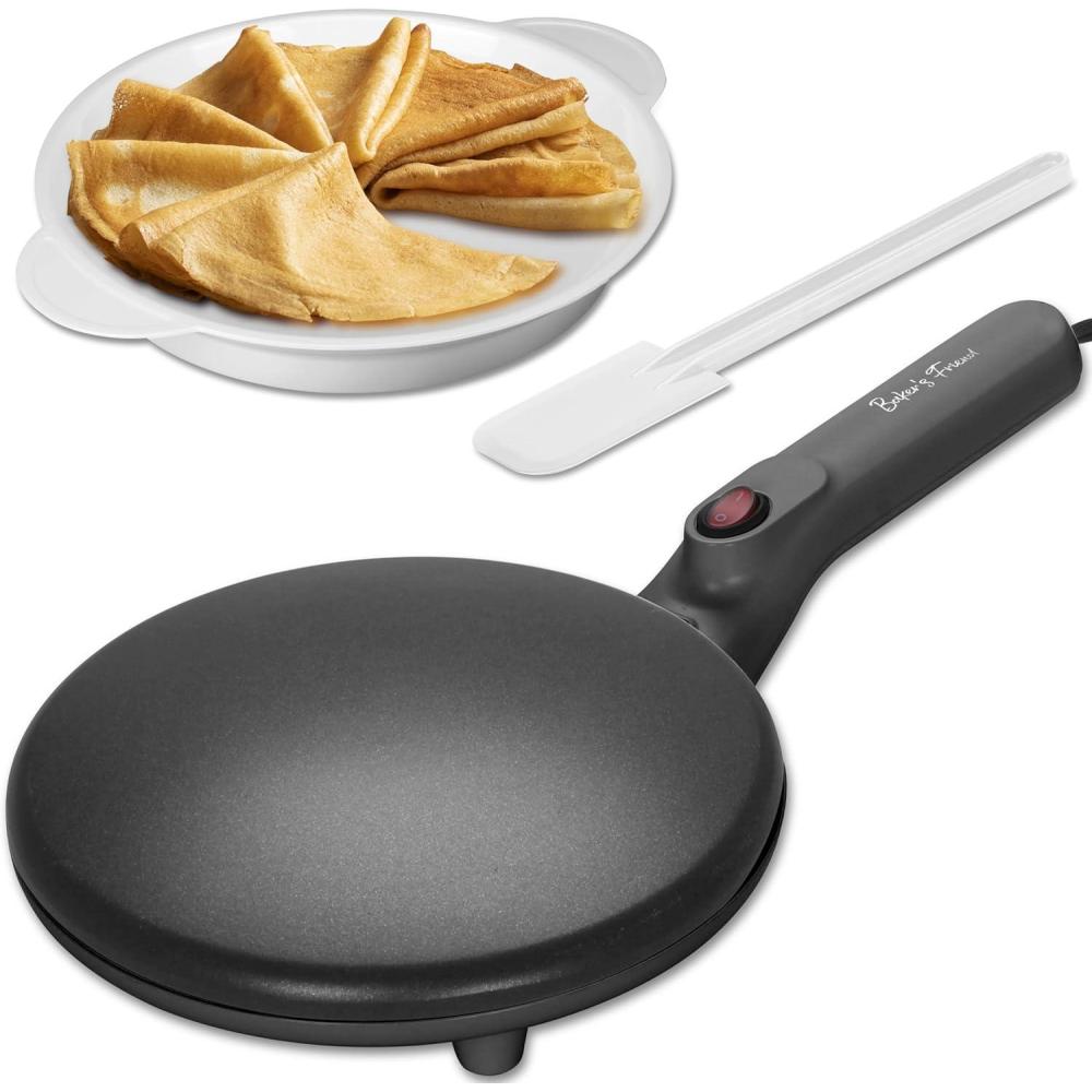 image:imageBakers Friend Gaufrier 3 en 1 avec plaques amovibles Gaufrier carr avec plaques amovibles Presse crpes et sandwiches Fabricant de fromage grill Antiadhsif Acier inoxydable AquaCrpire Graphite