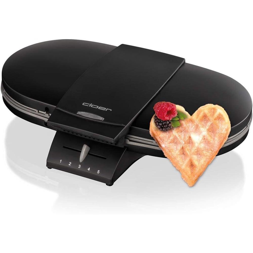 image:imageCloer 1329 Doucle Gaufrier pour deux gaufres1700 W taille des gaufres 155 cm chacune lumire de cuisson botier en acier inoxydable matNoir