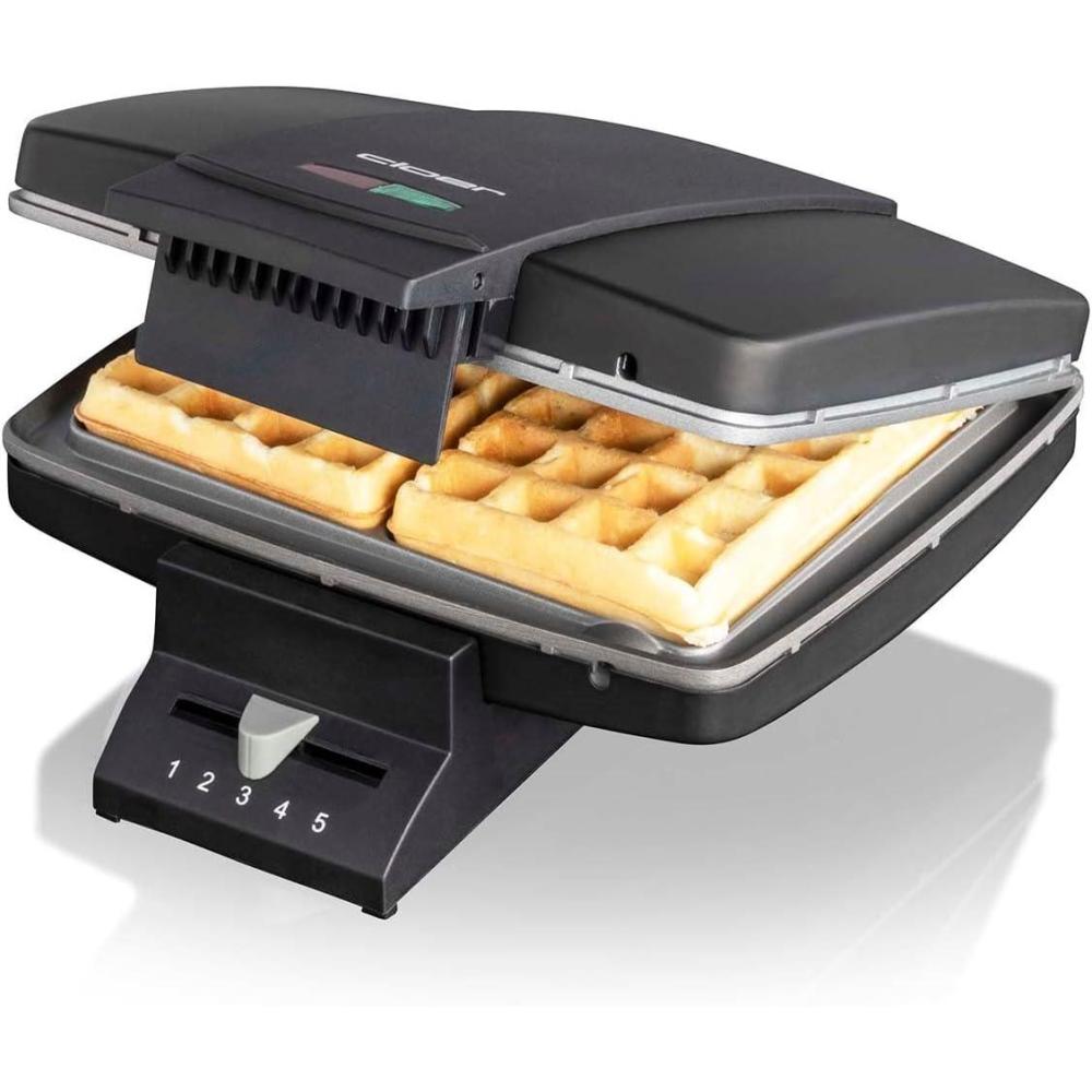 image:imageCloer 1459 Gaufrier pour gaufres de Bruxelles 1000 W lumire de cuisson degr de brunissement infiniment variable noirNoir