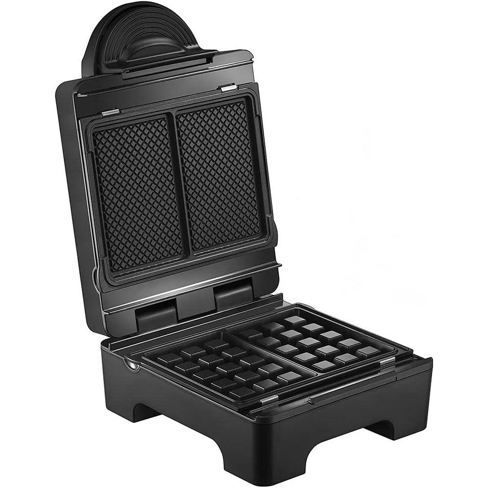 image:imageLAGRANGE Gaufrier TartGaufres 1070W 3 jeux de plaques inclus gaufres avec grosses alvoles dun ct et surface lisse pour tartiner de lautre Plaques amovibles Multifonction 029424Black